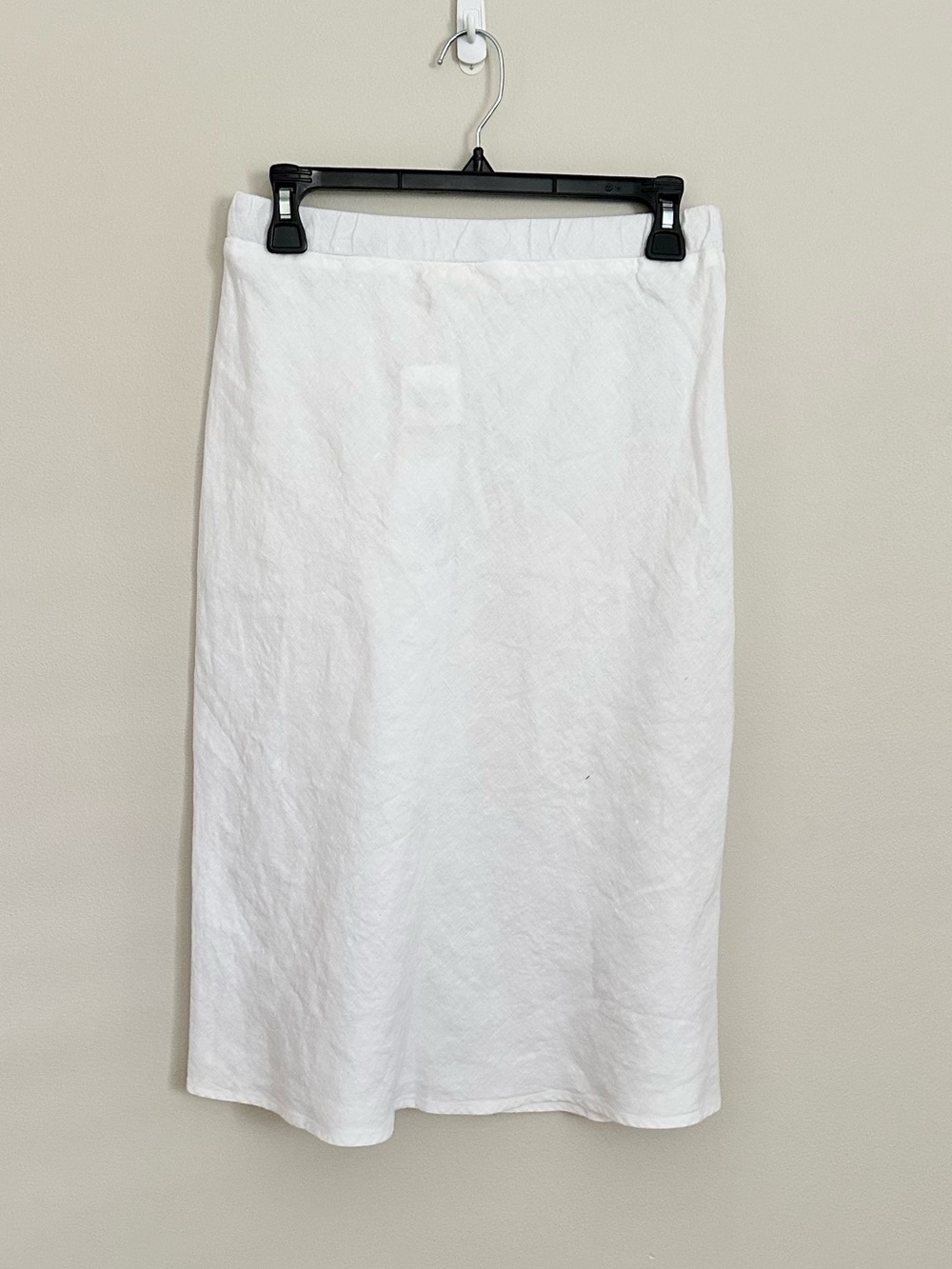 Hartford White 100% Linen Midi Skirt Size 2 Light Airy Classic Americana